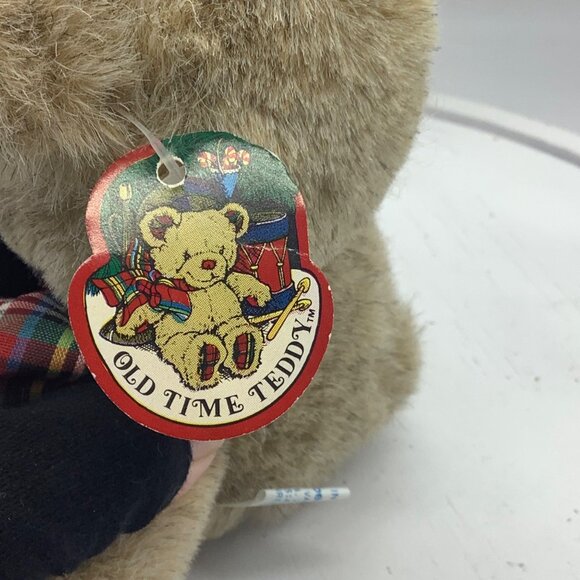 Vtg 1983 Wallace Berrie Old Time Teddy Bear Plush Plaid Ribbon 5.5” Korea - Picture 4 of 8
